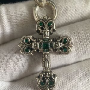 Chrome hearts-シルバー 925 緑の水滴 ペンダント