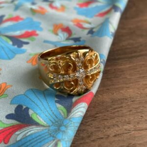 クロムハーツ 22K モアッサナイト ワイドバージョン ガーディアンリング