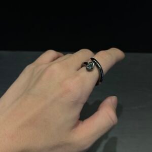 クロムハーツ ブラックアンドシルバー ボールヘッド ネイル リング