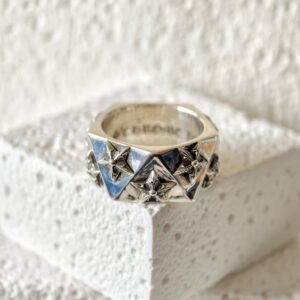 クロハート ダイヤモンドカット ペンタグラム リング