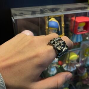 クロハート ブラックアンドシルバー スクエア タブレット リング