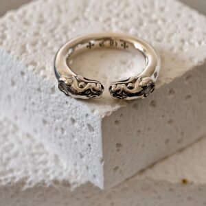 クロハート ダブルドラゴンヘッド ドッグヘッド リング