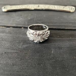 クロムハーツ 18 金 モアサナイト ナロー キーパー リング