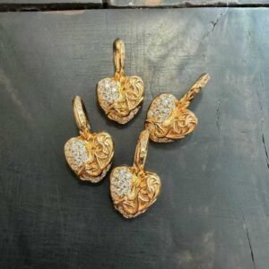 クロハート 22K ゴールドメッキ ダイヤモンドセット ミニハート