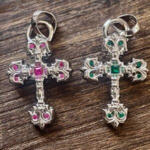 クロハート ミディアム フレイムクロス ダイヤモンドセット ペンダント