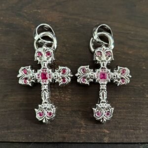 クロハート 18K ゴールドメッキ ピンクダイヤモンド ミディアム フレイム