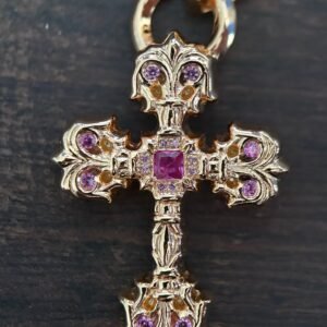 クロハート 22K ゴールドメッキ レッドダイヤモンド ミディアム フレイム