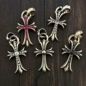 クロハート 925 シルバー ミディアム ドロップ クロス