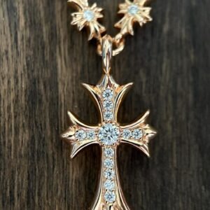 クロムハーツ 22K ゴールドメッキ フルパヴェ Tiny E ワンピースチェーン