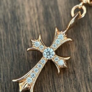 クロムハーツ 22K ゴールドメッキ ホワイトダイヤ チョーカー