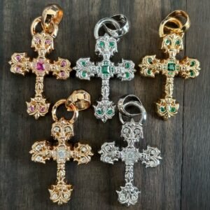 クロムハーツ ゴールドメッキ ミディアムサイズ フレイム クロス