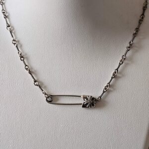 クロムハーツ ダイヤインレイ バンブー サファイアピン ネックレス