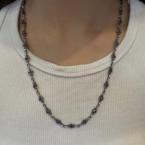 クロムハーツ ブルーダイヤ フルパヴェ クロスチェーン