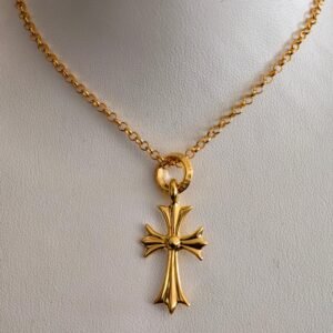 クロムハーツ 22K ゴールド サークル クロス ネックレス