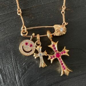 クロムハーツ 925 シルバー サファリピン スマイル クロス セット