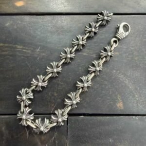 クロムハーツ 925 シルバー ニューモデル ダブルサイド クロスフラワー Tinyplus ブレスレット