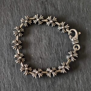 𝐂𝐡𝐫𝐨𝐦𝐞 𝐡𝐞𝐚𝐫𝐭𝐬 クロムハーツ サイドクロス パッチワーク ブレスレット