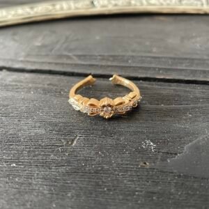 クロムハーツ 22K メッキ ダイヤセット スリムオープン クロスフラワー バングル