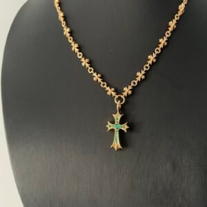 Chrome hearts クロムハーツ 22K グリーンダイヤ ティニー E ネックレス