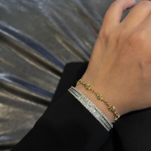 𝐂𝐡𝐫𝐨𝐦𝐞 𝐡𝐞𝐚𝐫𝐭𝐬 クロムハーツ 純金純ダイヤモンドコレクション 22K エメラルドセット クロス ブレスレット