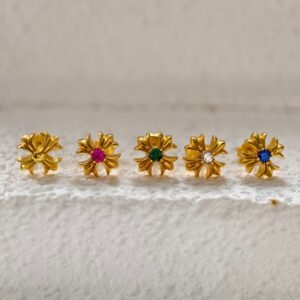 𝘾𝙝𝙧𝙤𝙢𝙚𝙃𝙚𝙖𝙧𝙩𝙨 クロムハーツ 22KGP ストーンセット ピアス