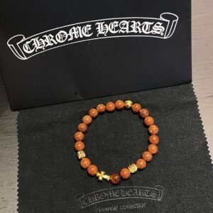 CHROME HEARTS クロムハーツ 南紅 砂金 ストーンインレイクロス ブレスレット