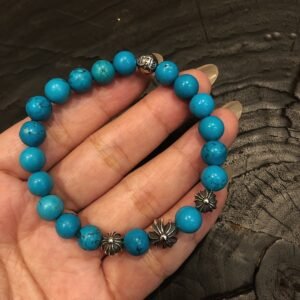 CHROME HEARTS クロムハーツ トルコ石 クロス 銀ビーズ ブレスレット