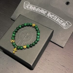 クロムハーツ マラカイト 金メッキ クロス ブレス