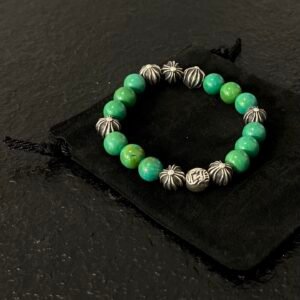 クロムハーツ CH オリジナルクオリティ ターコイズ 銀ビーズ 8 個 10mm ビーズブレス