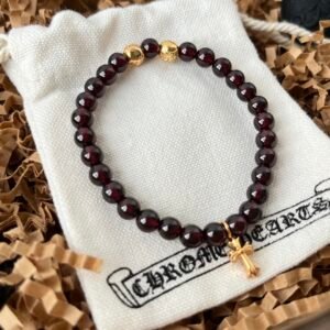 クロムハーツ ガーネット クロス ゴールドビーズ 3 個